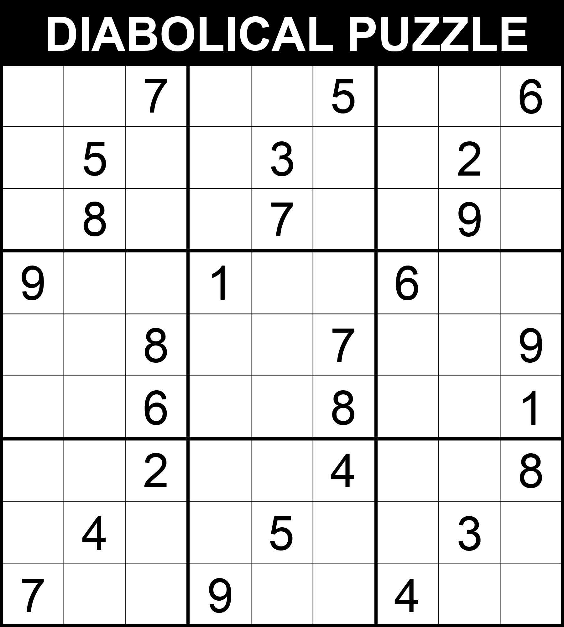 diabolical sudoku puzzle solver